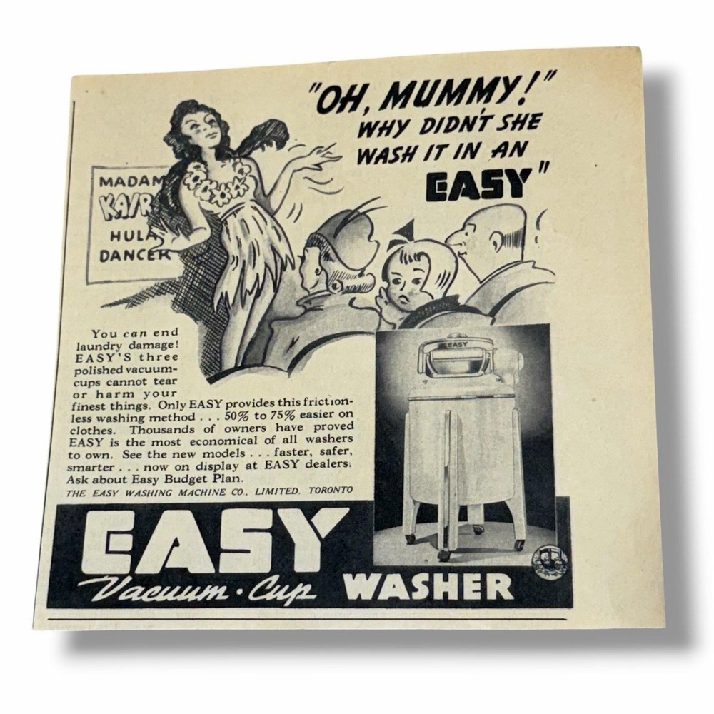 1939 Easy Vacuum Cup Washer Oh Mummy Vintage Ad Small C